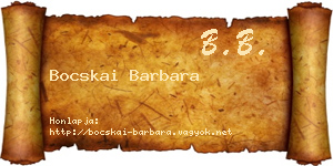 Bocskai Barbara névjegykártya